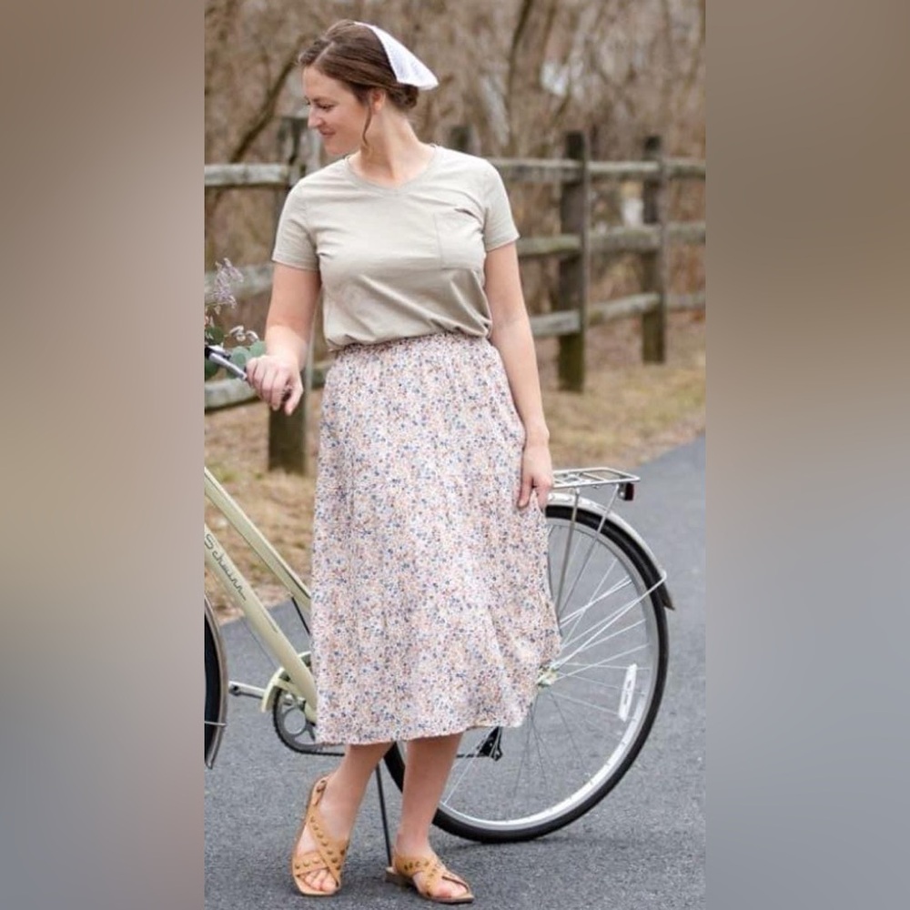 Inherit Harlow Floral Tiered Midi Skirt